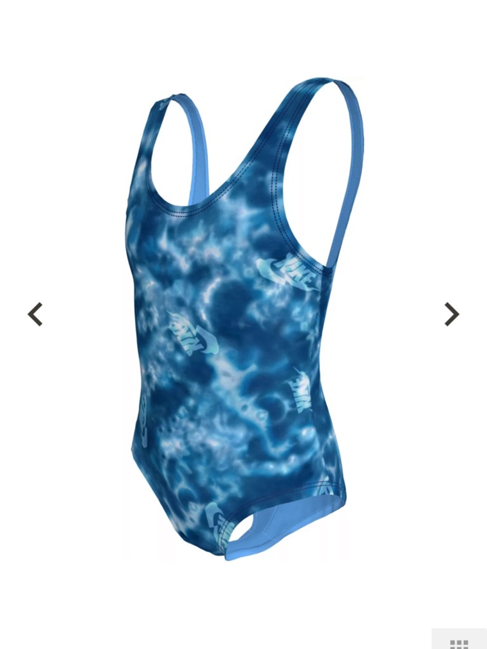 Nike Kids Blue Tie-Dye Print One-Piece Swimsuit